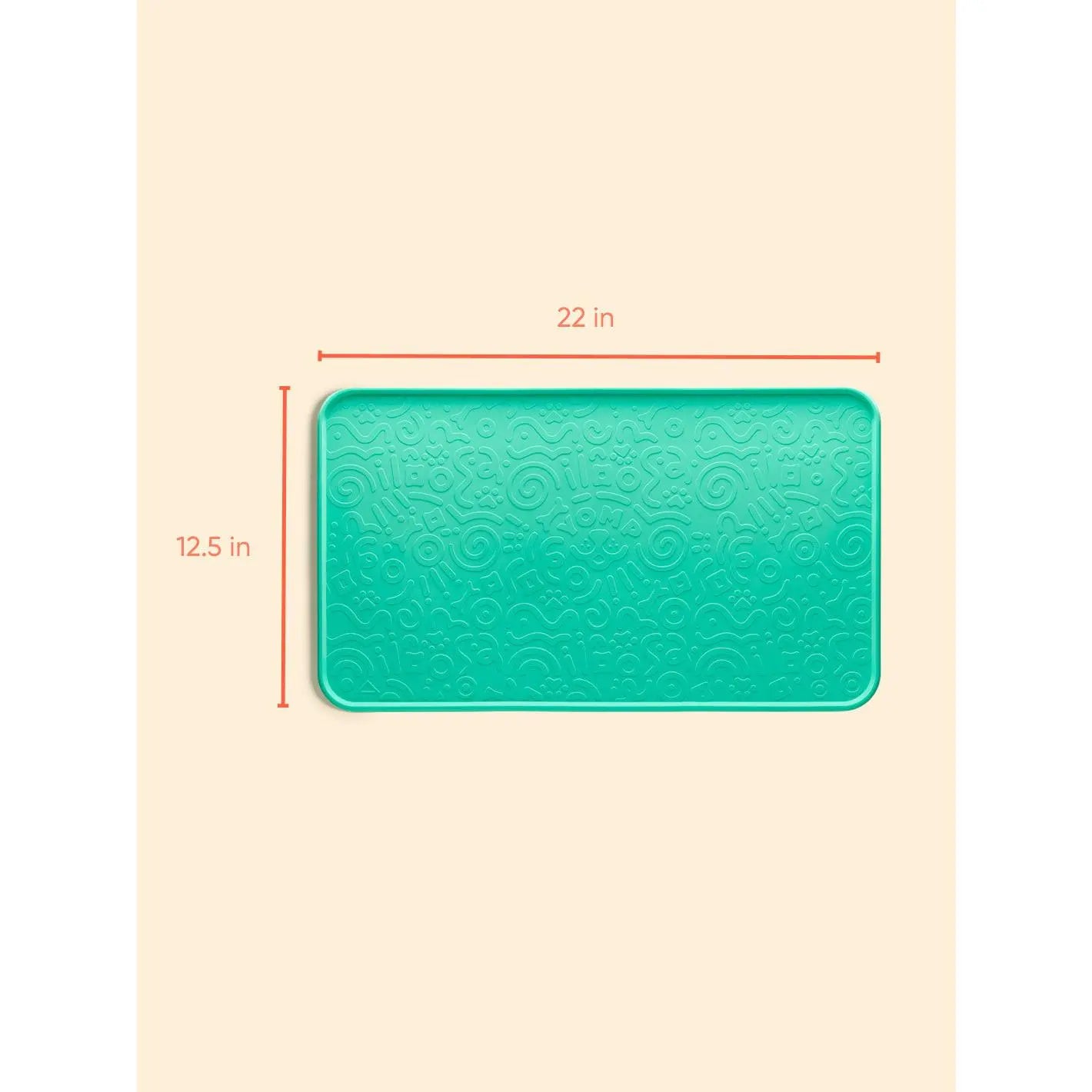 Yomp Splashmat Silicone Pet Food Mat – Non-Slip, Waterproof, and Pet-Safe Tray with Raised Edge for Dog Food and Water Bowls