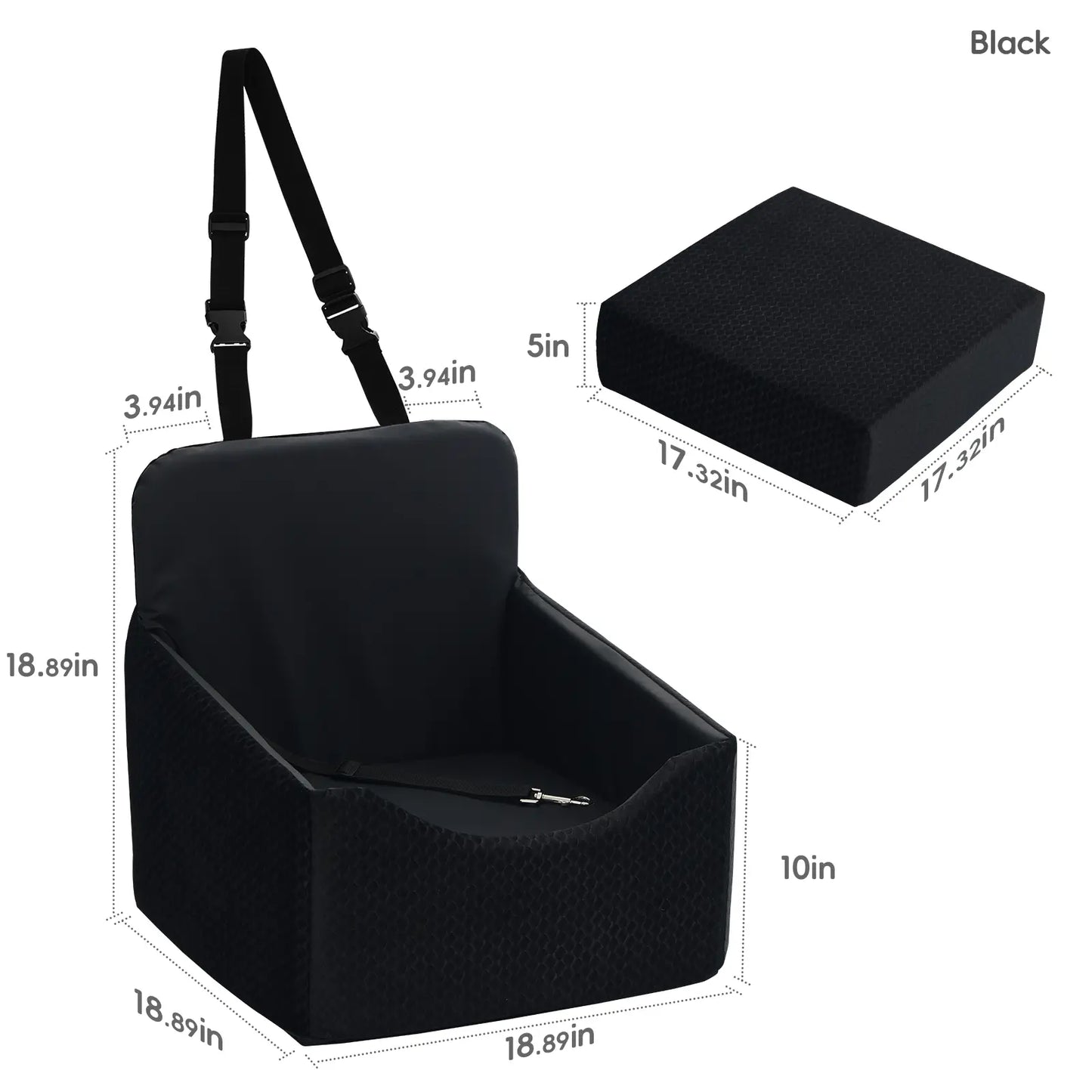 【Dealsforyoudays】 VALUXE Dog Car Booster Seat, All-Season Enclosed Design with Seat Belt Straps, Non-Slip & Waterproof Pet Travel Seat Summervibes Petlovers Summerwins