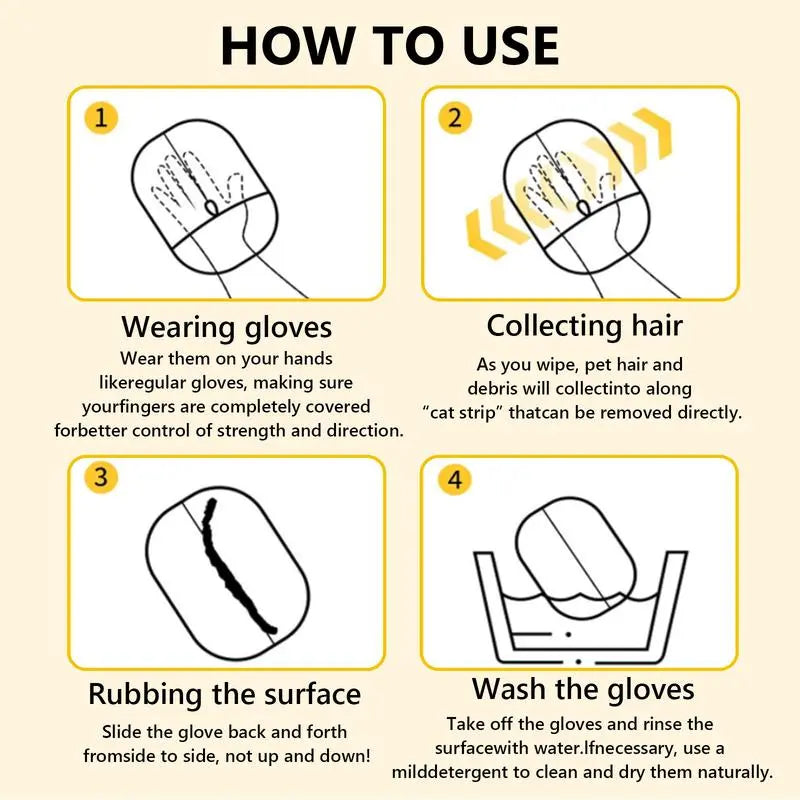 Pet Double Sided Grooming Gloves,Static Removal Gloves for Pet Hair,Multi-Function,For Washing,Hair Removal,Beauty,Sofa,Bed Sheets,Clothes,Suitable for Cats and Dogs