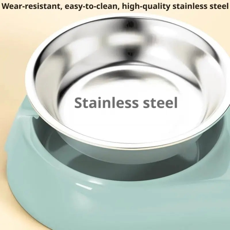 Large Dog Bowl Set, Cat Food and Water Feeding Bowls with Drink Dispenser, Stainless Steel, Suitable for Cats and Small Dogs, Multiple Colors Available