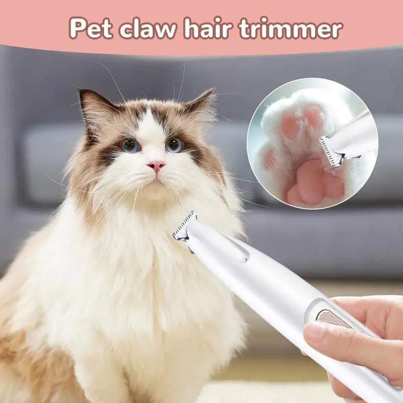 At-Home Pet Spa Hack Cordless Dog Clipper Low Noise Cat Trimmer Ceramic Blade Waterproof Grooming Kit LED Light for Anxiety-Free Paws Faces