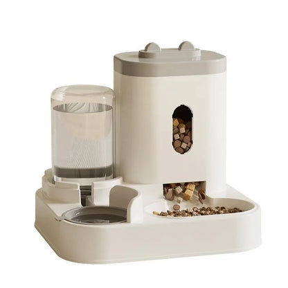 New Automatic Pet Feeder & Waterer Combo – 2-In-1 Food and Water Station for Cats and Dogs（Gray）