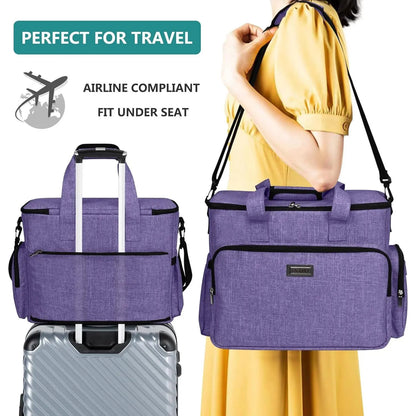Weekend Pet Travel Handbag, Meeting Aviation Standards, Equipped with 2 Food Containers and 2 Foldable Silicone Bowls