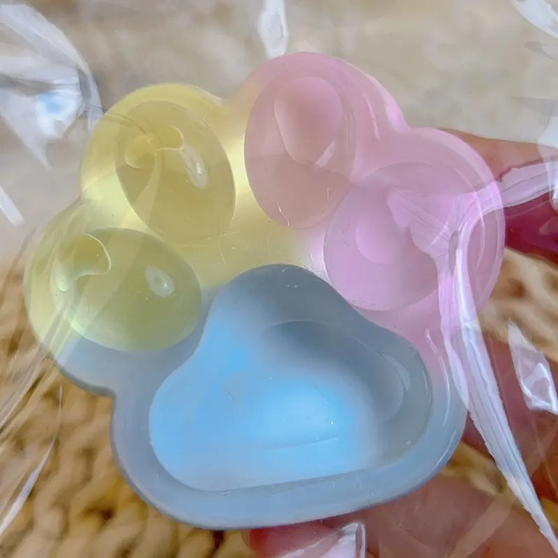 【2025 New】Mobeck Handmade Taba Squishy Big Cat Paw Silicone Squeeze Toys for Stress Relief 2.76 Inch Large Size Cat Paw Giant Paw Squishy Fidget Toys for Anxiety&Relaxation|Desk Accessory for Adults (Rainbow)