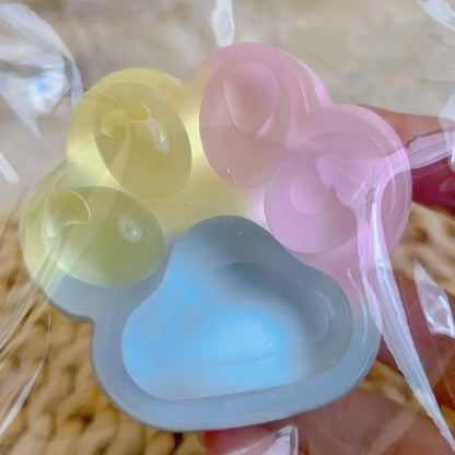 【2025 New】Mobeck Handmade Taba Squishy Big Cat Paw Silicone Squeeze Toys for Stress Relief 2.76 Inch Large Size Cat Paw Giant Paw Squishy Fidget Toys for Anxiety&Relaxation|Desk Accessory for Adults (Rainbow)