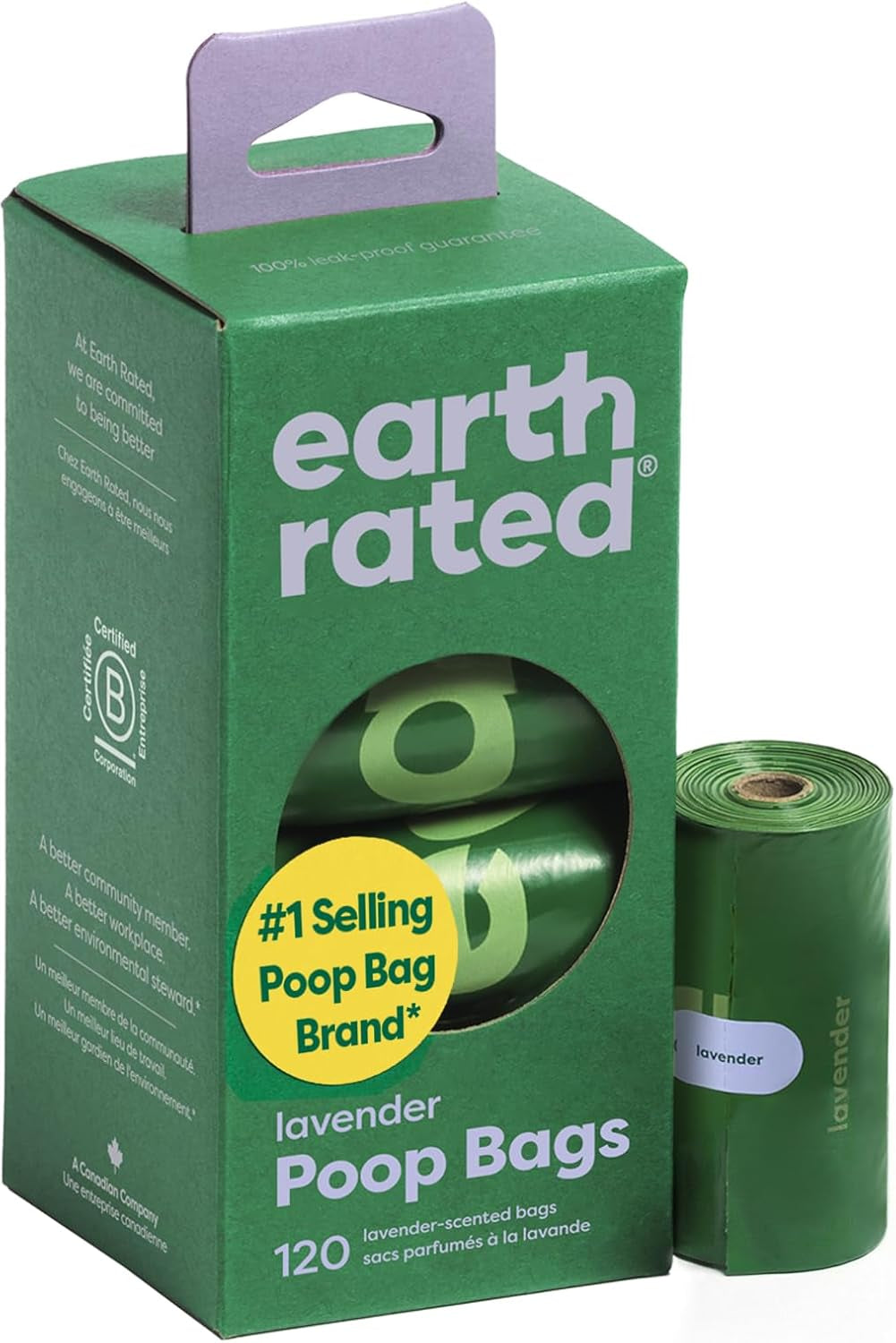 Earth Rated 3X Protect Dog Poop Bag Rolls, Odor Blocking, Unscented, 240 Ct | Leak Proof Extra Thick