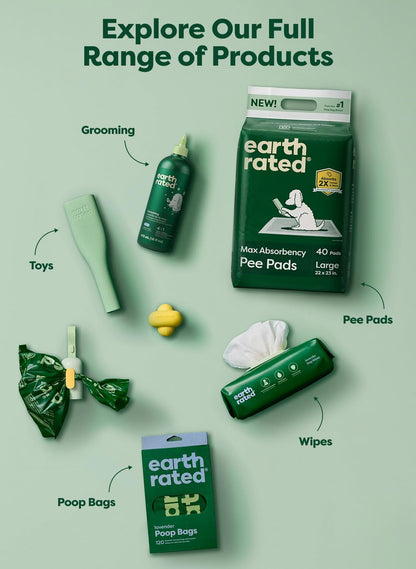Earth Rated 3X Protect Dog Poop Bag Rolls, Odor Blocking, Unscented, 240 Ct | Leak Proof Extra Thick