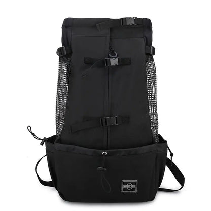 Pet Dog Double-Shoulder Carrier Backpack - Portable Polyester Animal Carrier for Travel
