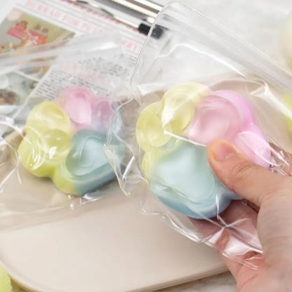 【2025 New】Mobeck Handmade Taba Squishy Big Cat Paw Silicone Squeeze Toys for Stress Relief 2.76 Inch Large Size Cat Paw Giant Paw Squishy Fidget Toys for Anxiety&Relaxation|Desk Accessory for Adults (Rainbow)