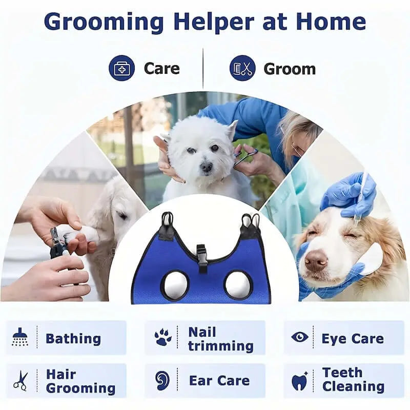 Relax and Groom: Comfortable Pet Grooming Hammock Harness for Dogs & Cats