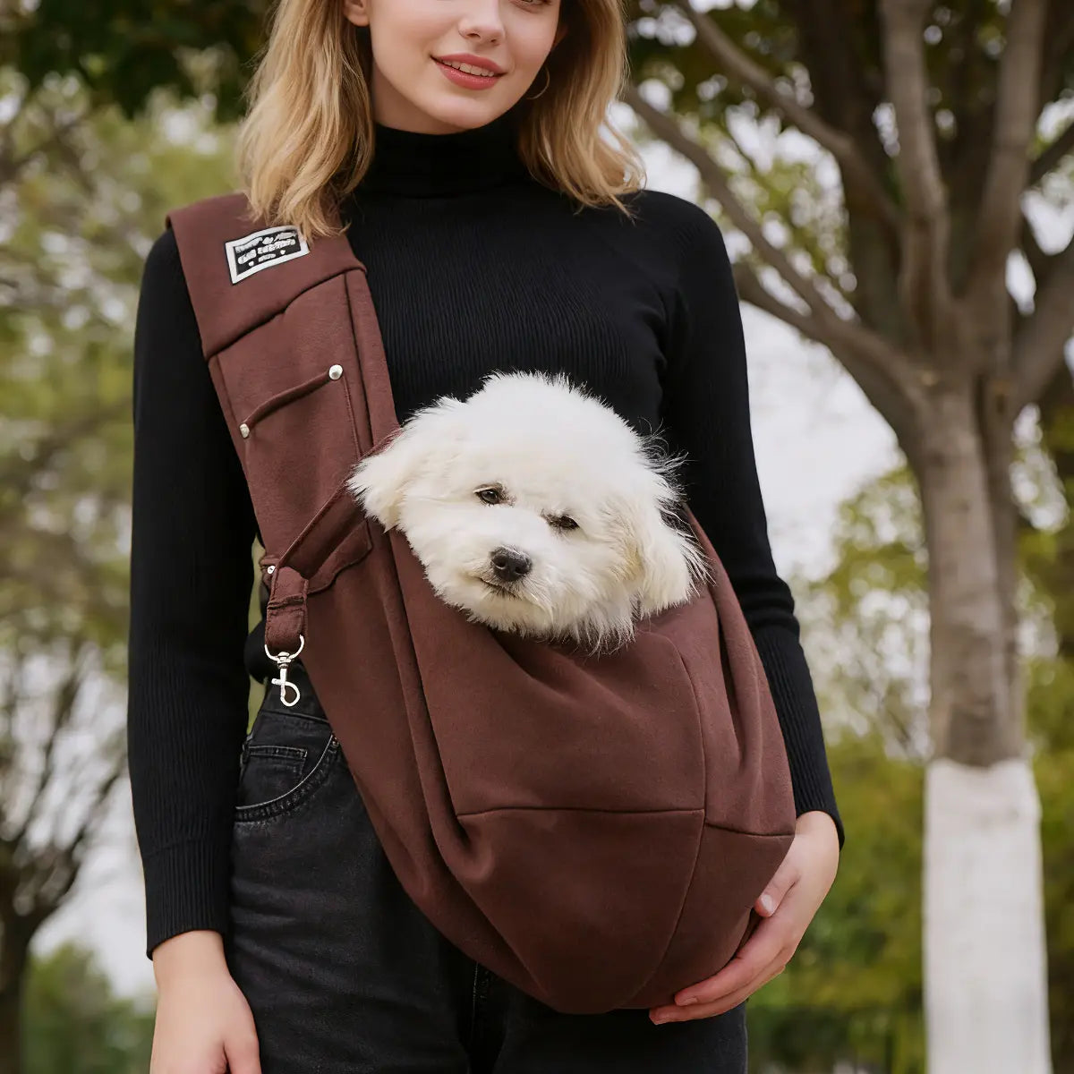Dog & Cat Sling Carrier for Small and Medium Pets up to 16.5 Lbs with Snap Safety Hook for Pets for Travel, Shopping and Outdoor Activities