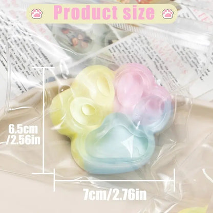 【2025 New】Mobeck Handmade Taba Squishy Big Cat Paw Silicone Squeeze Toys for Stress Relief 2.76 Inch Large Size Cat Paw Giant Paw Squishy Fidget Toys for Anxiety&Relaxation|Desk Accessory for Adults (Rainbow)