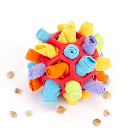 Gift for Pets, Dog Snuffle Ball Toy - Calming Puzzle Game for Small Dogs, Slow Feeder Snack Dispenser, Anxiety Relief & Mental Stimulation, Velvet Scented Hide & Seek Treat Ball,Ball Puzzle, Native Hidden Toy, Pet Snuffle Ball,