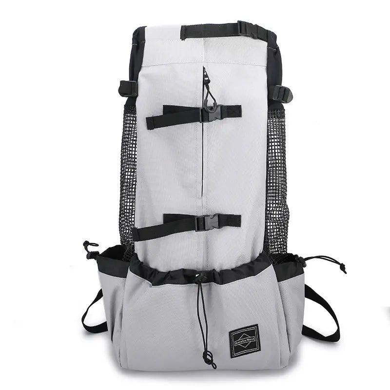 Pet Dog Double-Shoulder Carrier Backpack - Portable Polyester Animal Carrier for Travel