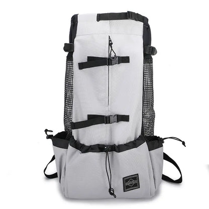 Pet Dog Double-Shoulder Carrier Backpack - Portable Polyester Animal Carrier for Travel