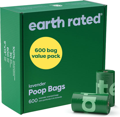 Earth Rated 3X Protect Dog Poop Bag Rolls, Odor Blocking, Unscented, 240 Ct | Leak Proof Extra Thick