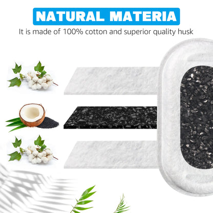 8-Pack Cat Fountain Filters – Compatible with 67Oz & 108Oz Stainless Steel Pet Fountains – 4 Carbon Filters + 4 Sponges for Clean, Fresh Wate | Not Applicable to Ceramic Fountain Water