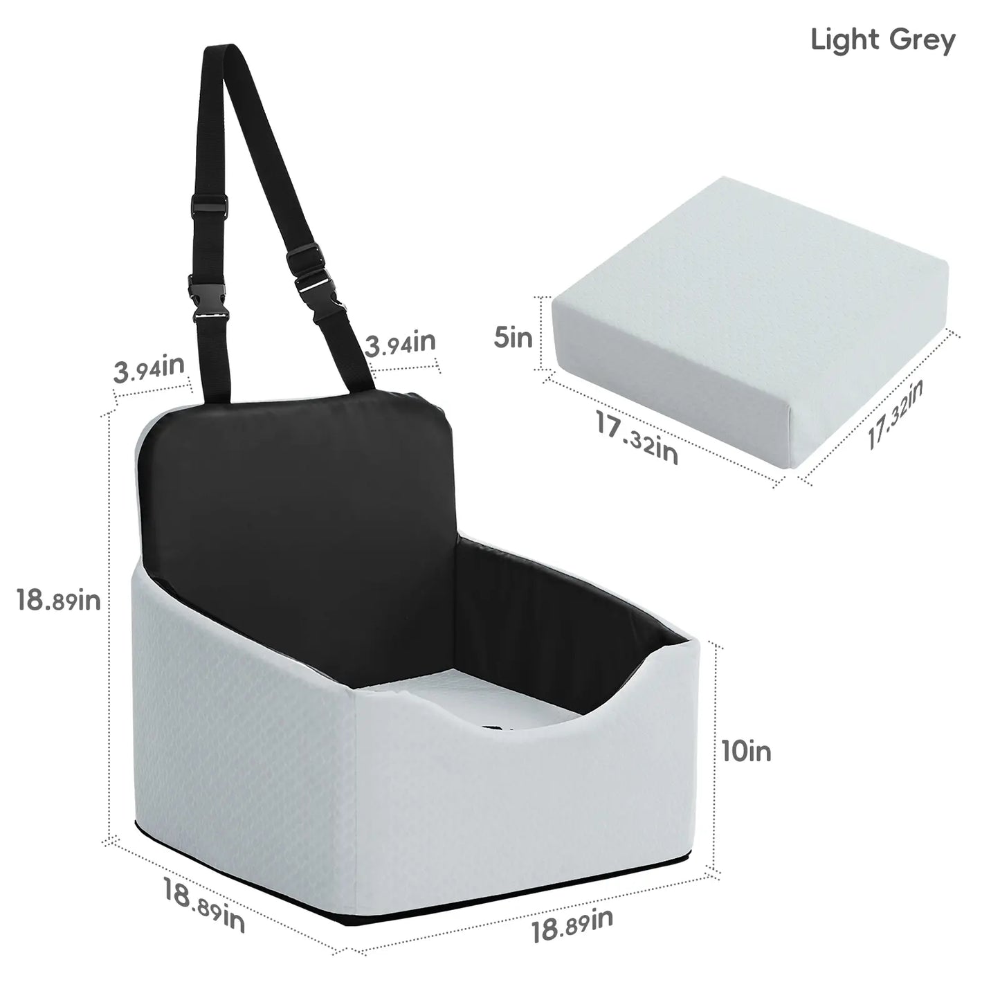 【Dealsforyoudays】 VALUXE Dog Car Booster Seat, All-Season Enclosed Design with Seat Belt Straps, Non-Slip & Waterproof Pet Travel Seat Summervibes Petlovers Summerwins