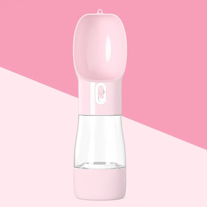 Traveling Out Portable Dog Walk Water Dispenser with 258Ml Capacity & 200G Pet Water and Food Dispenser Water Bottle with Accessories Easy-To-Use Segmented Design for Outdoor Walking Hiking and Travel