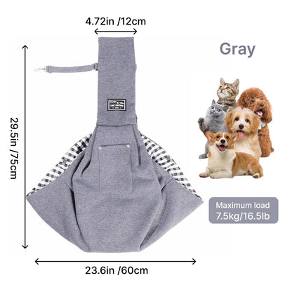 Dog & Cat Sling Carrier for Small and Medium Pets up to 16.5 Lbs with Snap Safety Hook for Pets for Travel, Shopping and Outdoor Activities