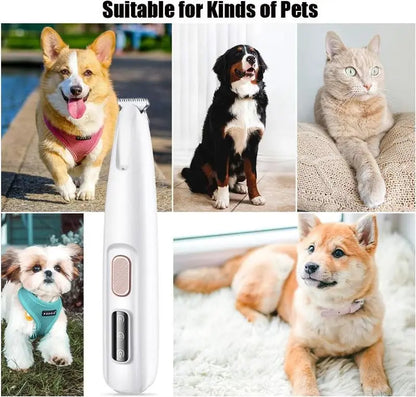 At-Home Pet Spa Hack Cordless Dog Clipper Low Noise Cat Trimmer Ceramic Blade Waterproof Grooming Kit LED Light for Anxiety-Free Paws Faces