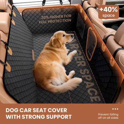 Benazcap 600D Heavy Duty Dog Car Seat Cover for Back Seat Hard Honeycomb Bottom Back Seat Extender Holds 600Lbs Waterproof Scratch Proof Nonslip Dog Hammock for Suv,Summervibes,Petlovers