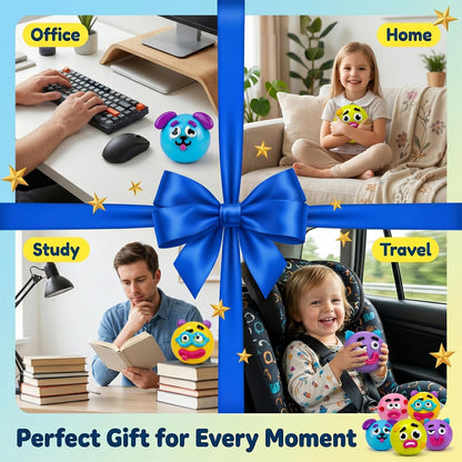 New Dog Face Swap Soft Slow Rising Squishy Toy, Cute Sensory Fidget Squeeze Toy, Stress Anxiety Relief Decompression Squishies for Adults Kids (E: Yellow)