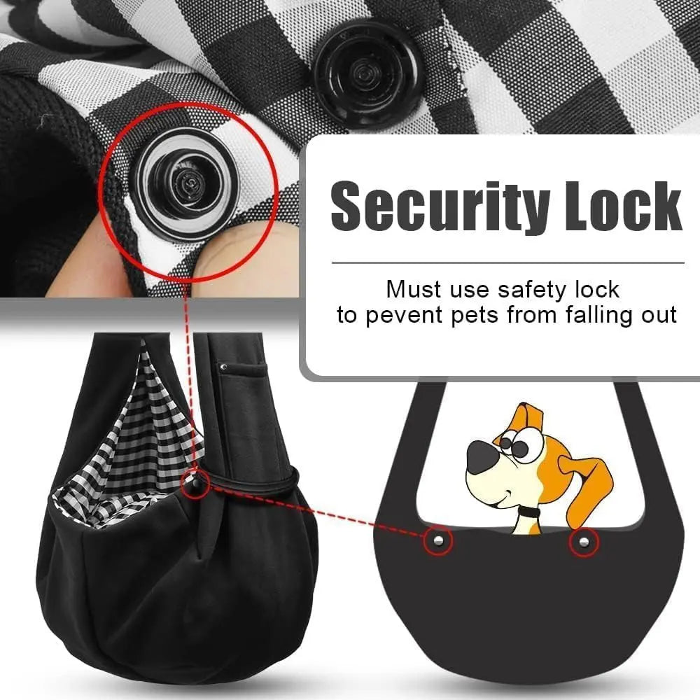 Pet Dog Sling Carrier Animal Carrier for 3-10 Lbs Pets, Dog Purse Pouch & Satchel, Reversible Unadjustable Strap, Travel Hand-Free Safe Bag