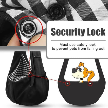 Pet Dog Sling Carrier Animal Carrier for 3-10 Lbs Pets, Dog Purse Pouch & Satchel, Reversible Unadjustable Strap, Travel Hand-Free Safe Bag