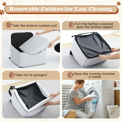 【Dealsforyoudays】 VALUXE Dog Car Booster Seat, All-Season Enclosed Design with Seat Belt Straps, Non-Slip & Waterproof Pet Travel Seat Summervibes Petlovers Summerwins