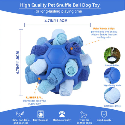 Gift for Pets, Dog Snuffle Ball Toy - Calming Puzzle Game for Small Dogs, Slow Feeder Snack Dispenser, Anxiety Relief & Mental Stimulation, Velvet Scented Hide & Seek Treat Ball,Ball Puzzle, Native Hidden Toy, Pet Snuffle Ball,