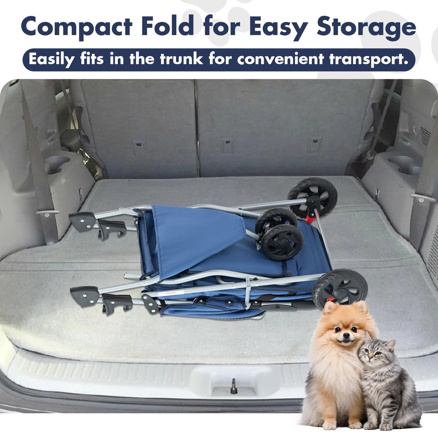 Sweetcrispy 3-Wheel Pet Stroller Dog and Cat Stroller Breathable Mesh Lightweight Travel Carrier Waterproof & Foldable Design Storage Basket Black for Daily Walks & Outdoor Use