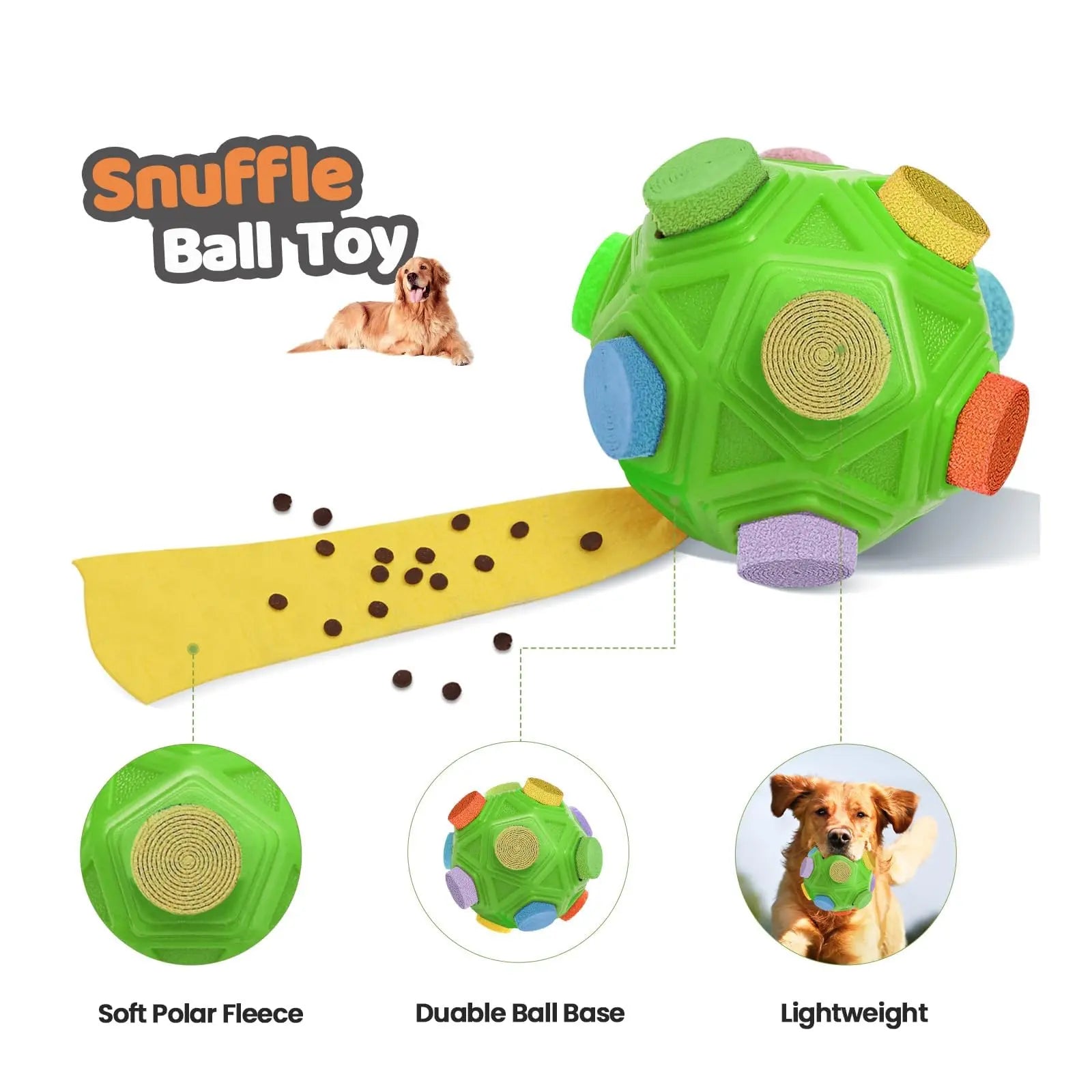 Dog Puzzle Toy, Dog Enrichment Toy, Portable Pet Snuffle Ball Toy, Interactive Chew Pet Supplies for Dog, Olfactory Training Toys Relieve Anxiety and Release Stress