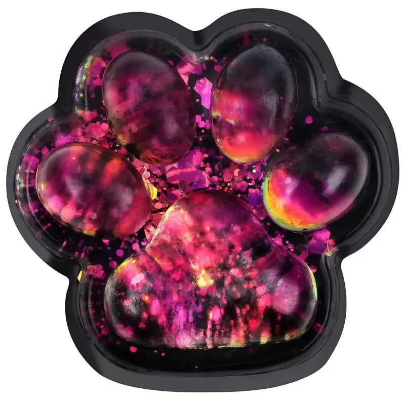 【2025 New】Mobeck Handmade Taba Squishy Big Cat Paw Silicone Squeeze Toys for Stress Relief 2.76 Inch Large Size Cat Paw Giant Paw Squishy Fidget Toys for Anxiety&Relaxation|Desk Accessory for Adults (Rainbow)
