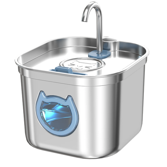 Stainless Steel Cat Water Fountain, 2.2L/73Oz Pet Water Fountain with 3 Layer Filters Always Fresh Water | Ultra-Quiet Pump, Automatic Water Dispenser for Small Dog, Multiple Pets Water Feeder