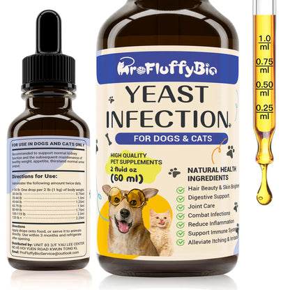 Dog Ear & Skin Relief Drops, Yeast Infection Treatment for Dogs – 60Ml | Soothes Itching, Supports Healthy Ears & Skin, Allergy Relief for Puppies & Dogs