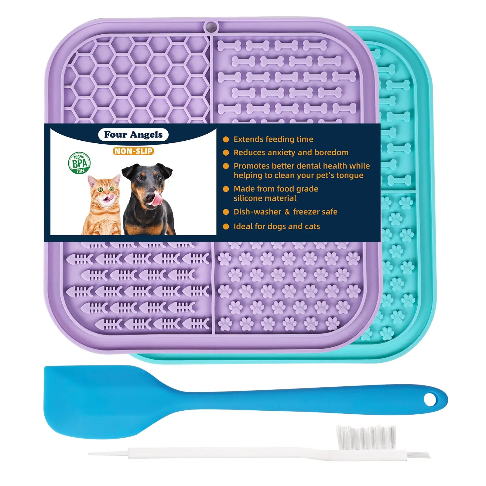 Four Angels-Dog Lick Bowl | Interactive Slow Feeder, Slow Feeder Dog Bowl for Anxiety/Boredom Relief & Fun Engagement Dog Anxiety-Msw