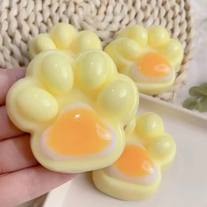 【2025 New】Mobeck Handmade Taba Squishy Big Cat Paw Silicone Squeeze Toys for Stress Relief 2.76 Inch Large Size Cat Paw Giant Paw Squishy Fidget Toys for Anxiety&Relaxation|Desk Accessory for Adults (Rainbow)