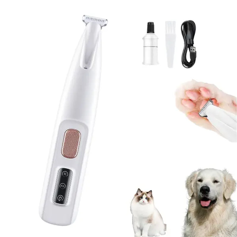 At-Home Pet Spa Hack Cordless Dog Clipper Low Noise Cat Trimmer Ceramic Blade Waterproof Grooming Kit LED Light for Anxiety-Free Paws Faces