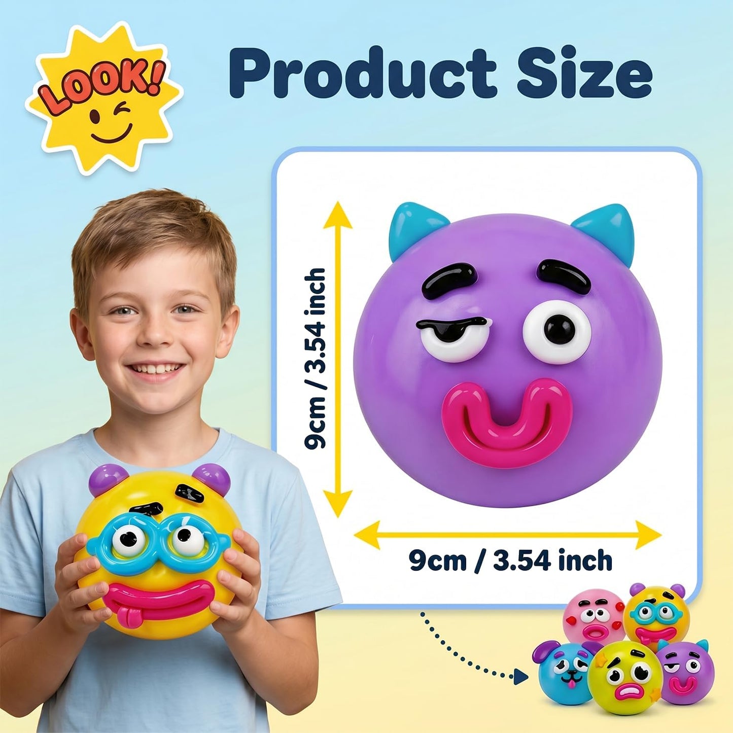 New Dog Face Swap Soft Slow Rising Squishy Toy, Cute Sensory Fidget Squeeze Toy, Stress Anxiety Relief Decompression Squishies for Adults Kids (E: Yellow)