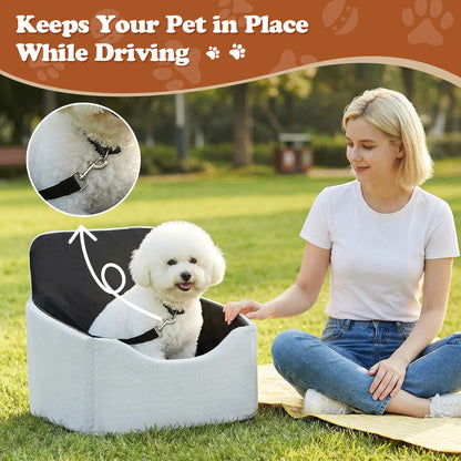 【Dealsforyoudays】 VALUXE Dog Car Booster Seat, All-Season Enclosed Design with Seat Belt Straps, Non-Slip & Waterproof Pet Travel Seat Summervibes Petlovers Summerwins