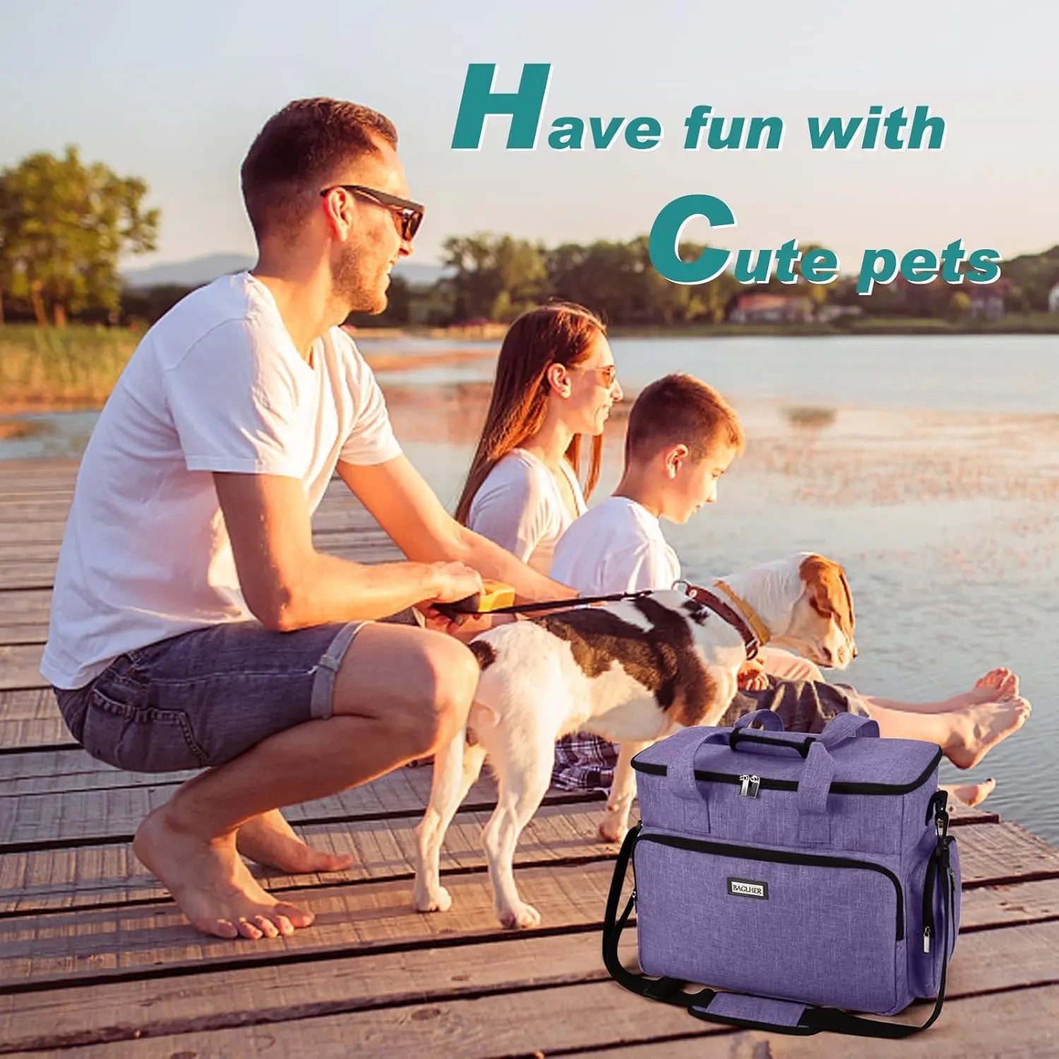 Weekend Pet Travel Handbag, Meeting Aviation Standards, Equipped with 2 Food Containers and 2 Foldable Silicone Bowls