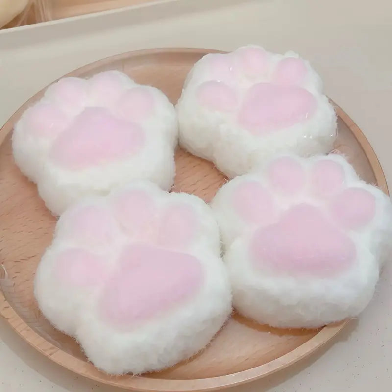 【2025 New】Mobeck Handmade Taba Squishy Big Cat Paw Silicone Squeeze Toys for Stress Relief 2.76 Inch Large Size Cat Paw Giant Paw Squishy Fidget Toys for Anxiety&Relaxation|Desk Accessory for Adults (Rainbow)