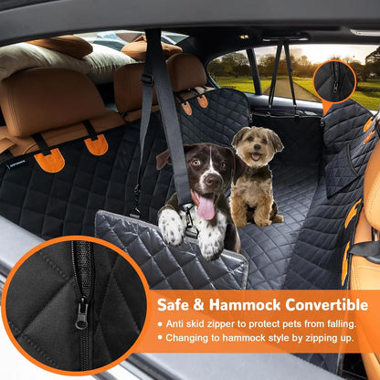 Dog Car Hammock Rear Seat Cover - Waterproof, Heavy-Duty, Scratch-Proof, Nonslip, Soft Auto & Car Interior Accessory for Trucks, Suvs | Waterproof Seat Covers, Backseat Protector, Auto Accessories