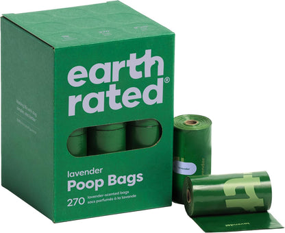 Earth Rated 3X Protect Dog Poop Bag Rolls, Odor Blocking, Unscented, 240 Ct | Leak Proof Extra Thick