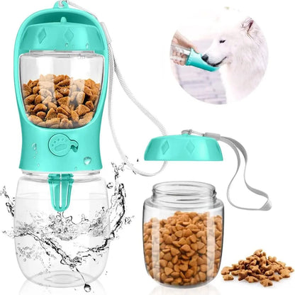 3 in 1 Pet Water Bottle for Feeding Dogs & Cats,Contain 1 Count Pet Water Bottle with Food , Automatic Water Feeder, Dispenser Portable Dog Water Bottle with Accessories,Dog Gift,Cat Gift Dog Walk Water Bottle,,Portable Pet Water and Food Dispenser
