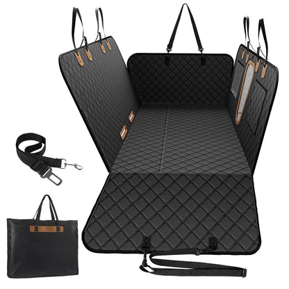 Benazcap 600D Heavy Duty Dog Car Seat Cover for Back Seat Hard Honeycomb Bottom Back Seat Extender Holds 600Lbs Waterproof Scratch Proof Nonslip Dog Hammock for Suv,Summervibes,Petlovers