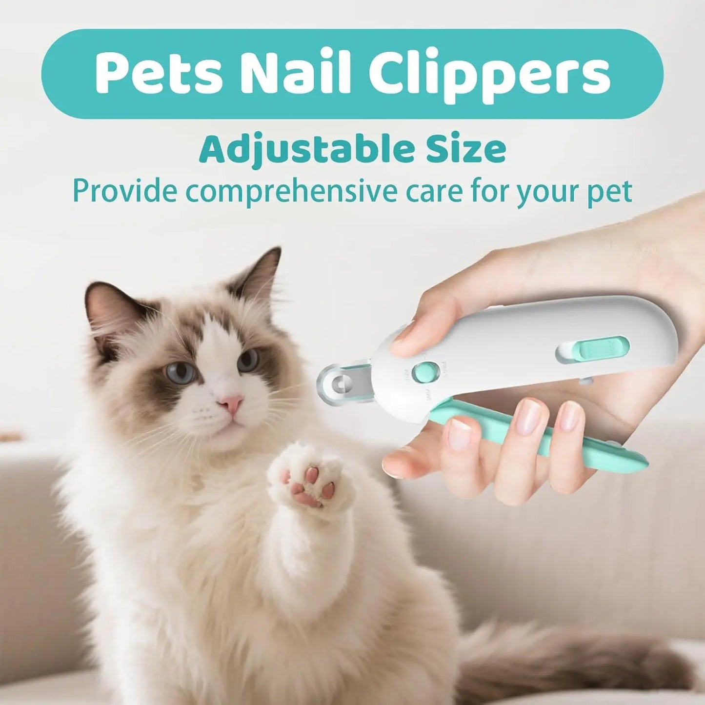 2-In-1 Cat Nail Clipper Trimmer Adjustable for All Sizes 1-3.5Mm Safe Grooming Tool with Safety Guard for Kittens & Indoor Cats Portable Pet Care