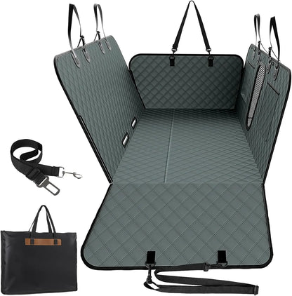Benazcap 600D Heavy Duty Dog Car Seat Cover for Back Seat Hard Honeycomb Bottom Back Seat Extender Holds 600Lbs Waterproof Scratch Proof Nonslip Dog Hammock for Suv,Summervibes,Petlovers
