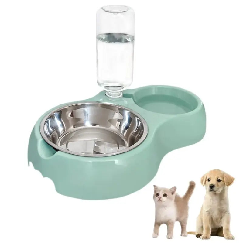 Large Dog Bowl Set, Cat Food and Water Feeding Bowls with Drink Dispenser, Stainless Steel, Suitable for Cats and Small Dogs, Multiple Colors Available